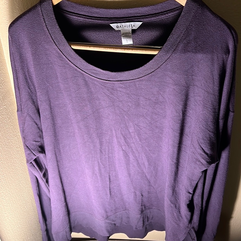 Athleta Women’s Coaster Luxe Sweatshirt Color Purple Size Large